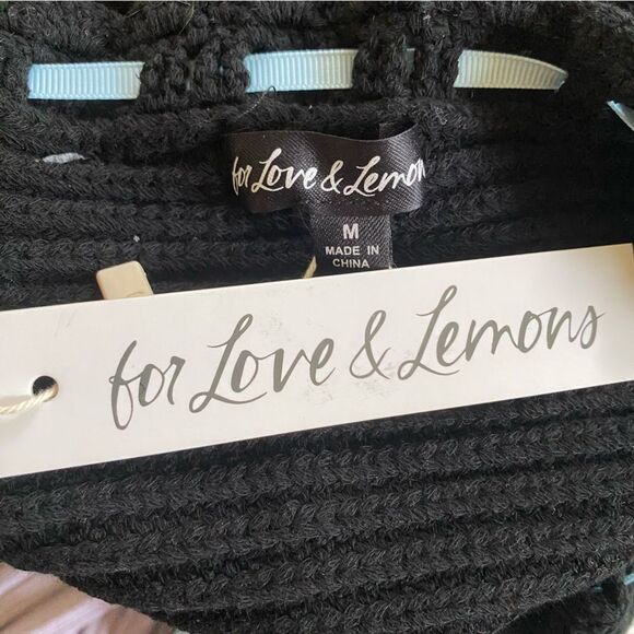 For Love & Lemons Kelsey Crochet Mini Skirt black ribbon coquette vintage NWT M - Picture 8 of 12